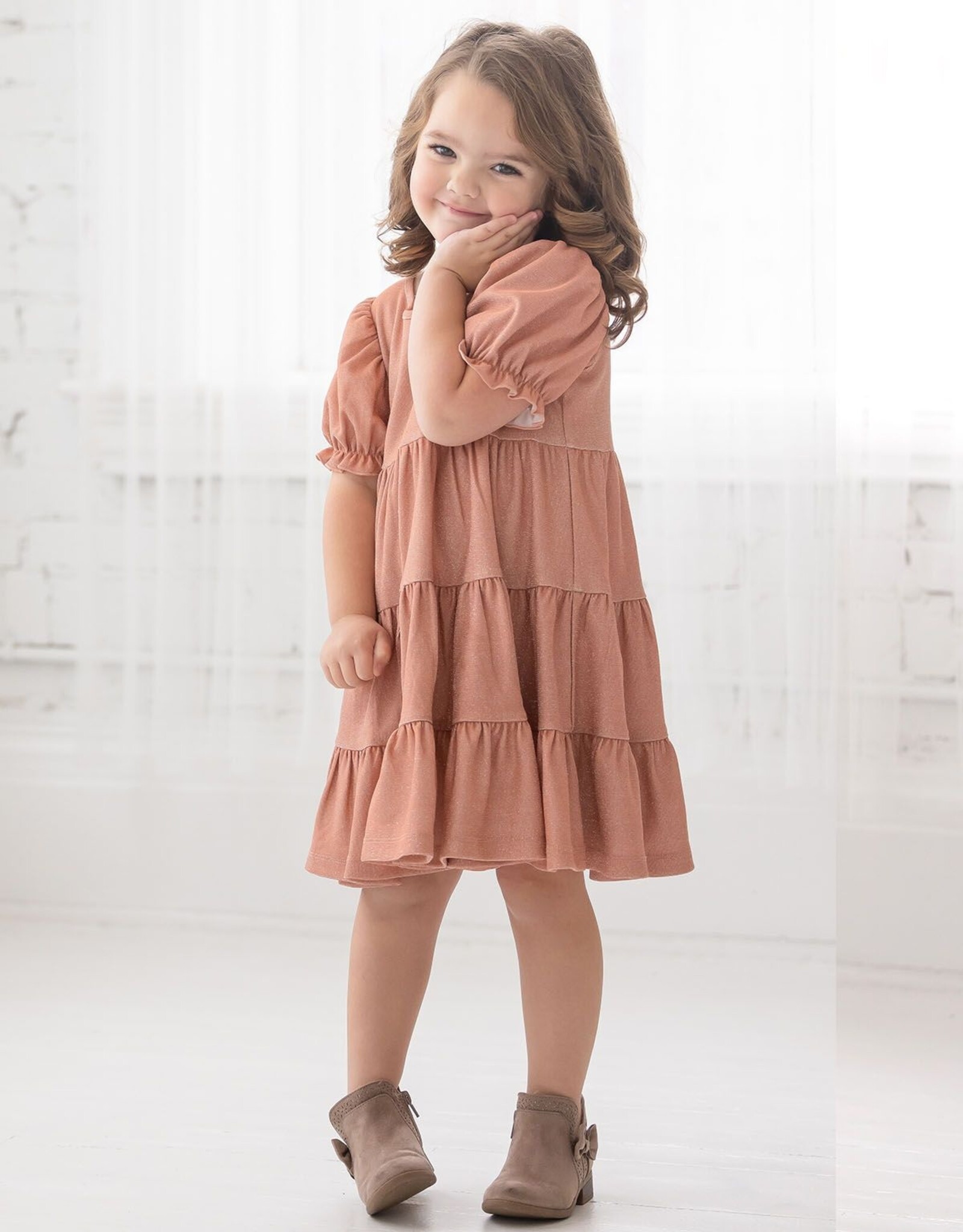 Mabel and Honey Belle of the Ball Tiered Sparkling Knit Dress