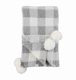 Mud Pie Gray Gingham Blanket