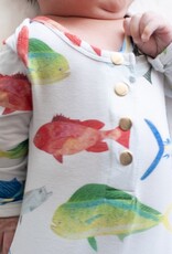 Florida Kid Co. Fish Newborn Knotted Gown & Headband Bow Set