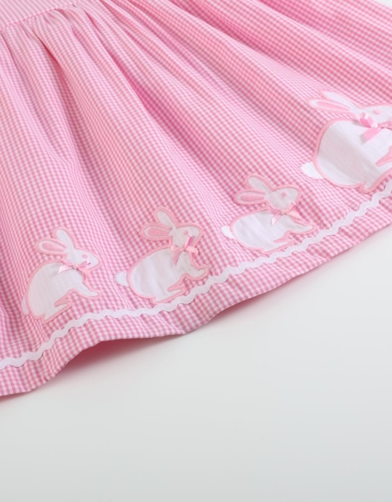 Pink Gingham Bunny Family Button Dress