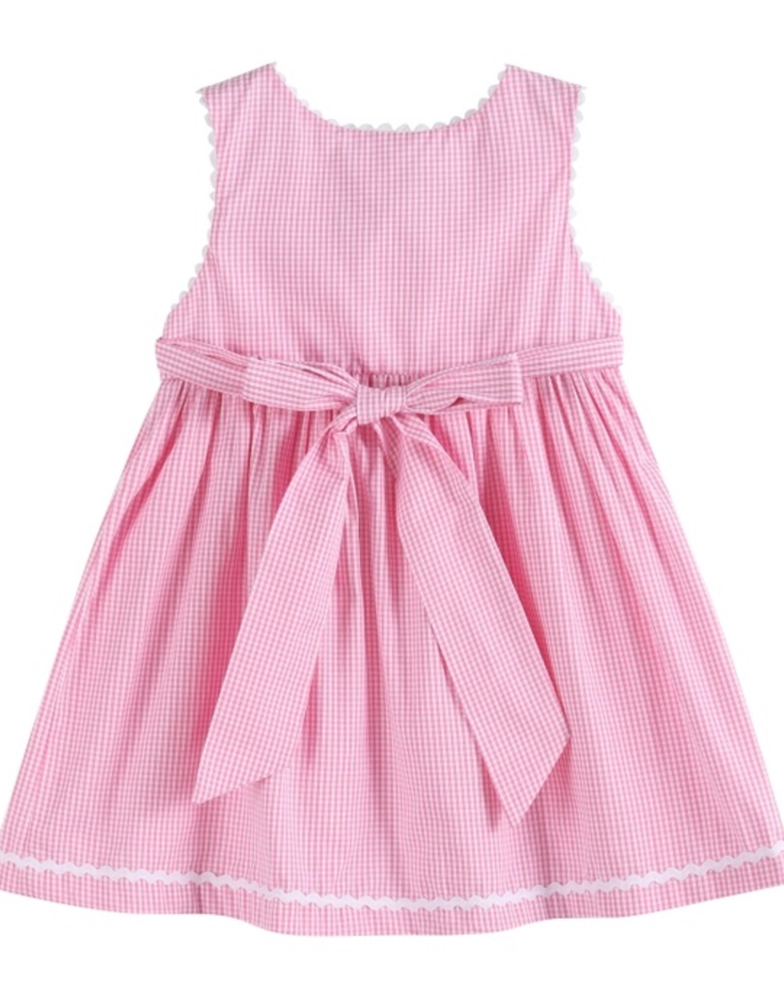 Pink Gingham Bunny Family Button Dress