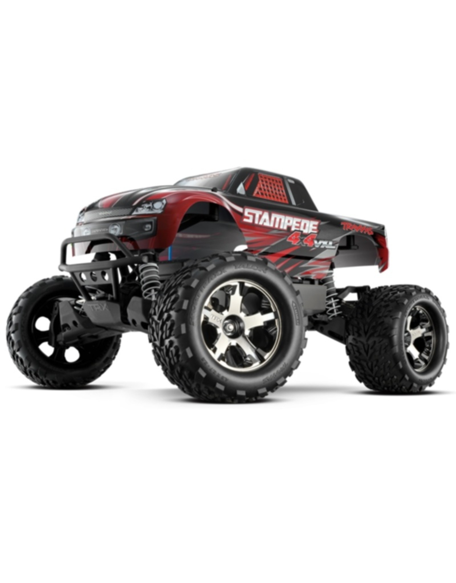 TRA TRA67086-4 Red Stampede® 4X4 VXL : 1/10 Scale Monster Truck. Ready-to-Race® with TQi Traxxas Link™ Velineon® VXL-3s brushless ESC (fwd/rev), and Traxxas Stability Management (TSM)
