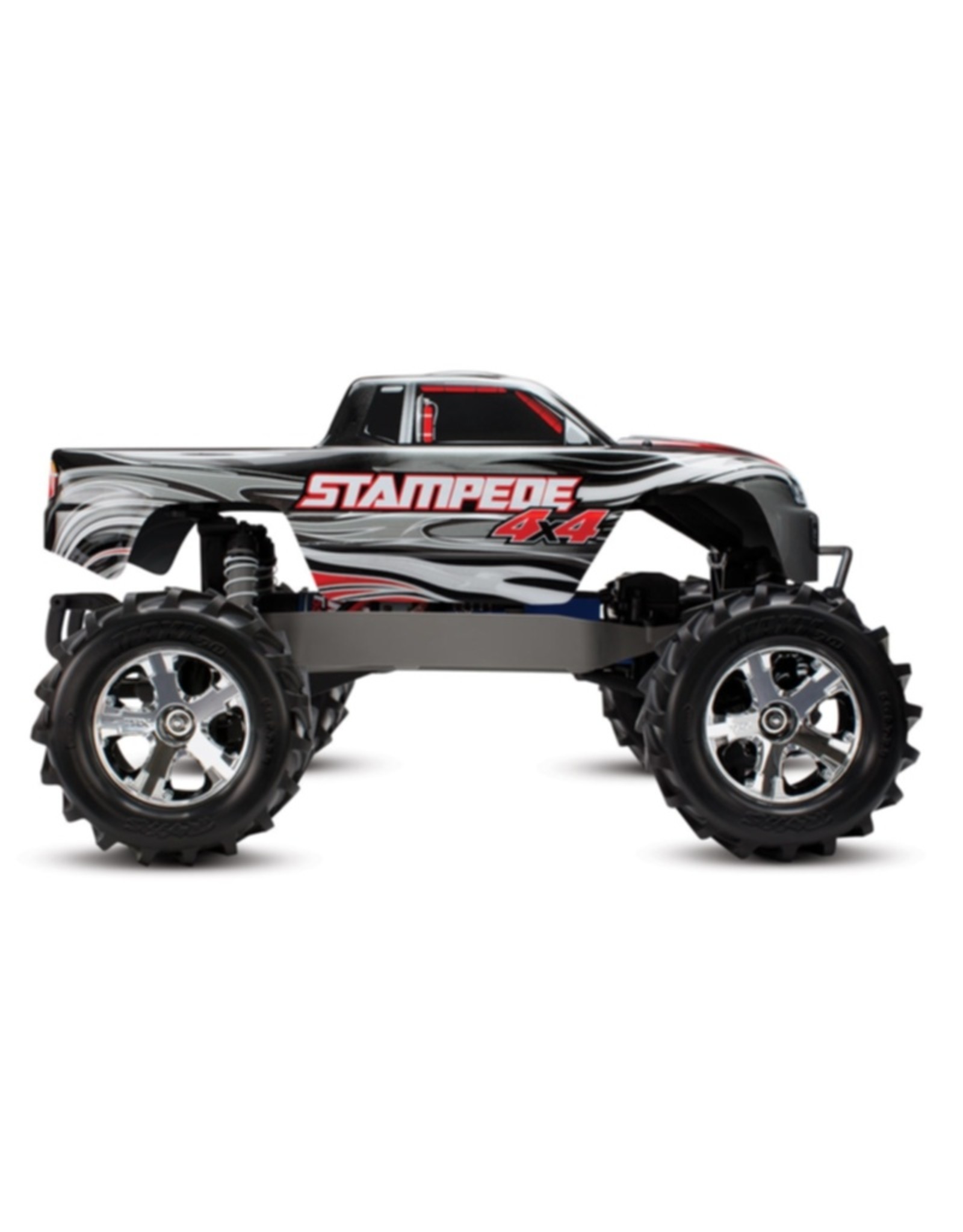 Traxxas TRA67054-1-SILVER Stampede® 4X4 : 1/10-scale 4WD Monster Truck. Ready-To-Race® with TQ 2.4GHz radio system and XL-5 ESC (fwd/rev). Includes: 7-Cell NiMH 3000mAh Traxxas® batte