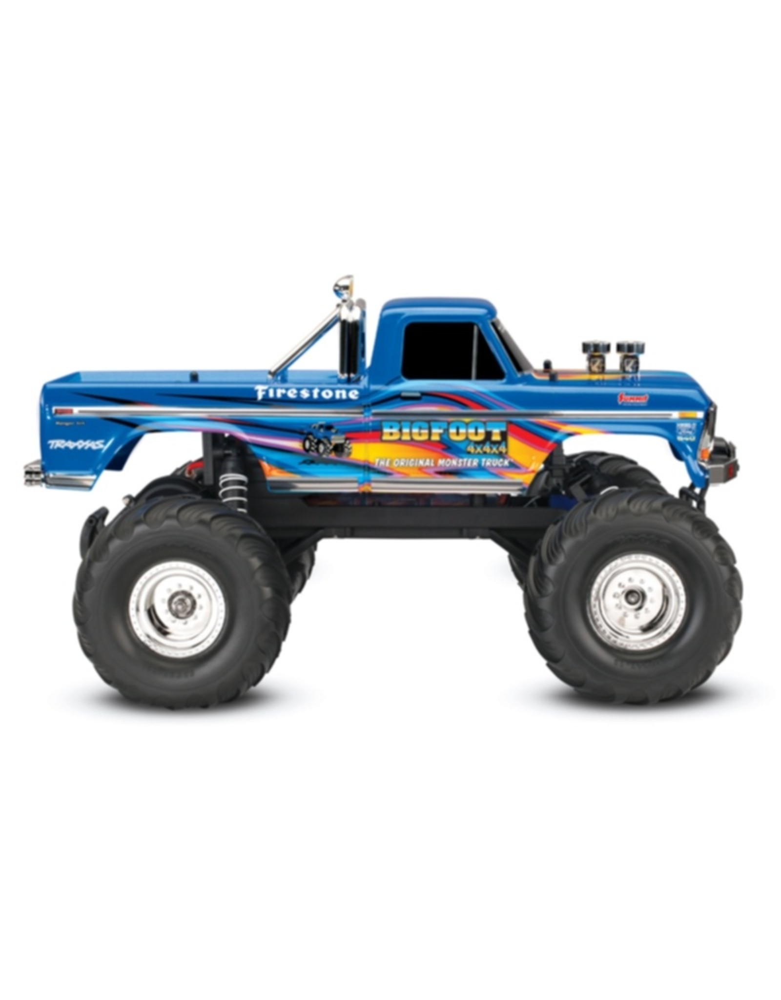 Traxxas TRA36034-1 Blue X  Bigfoot 1/10 Scale Truck RTR Retro Blue Flame