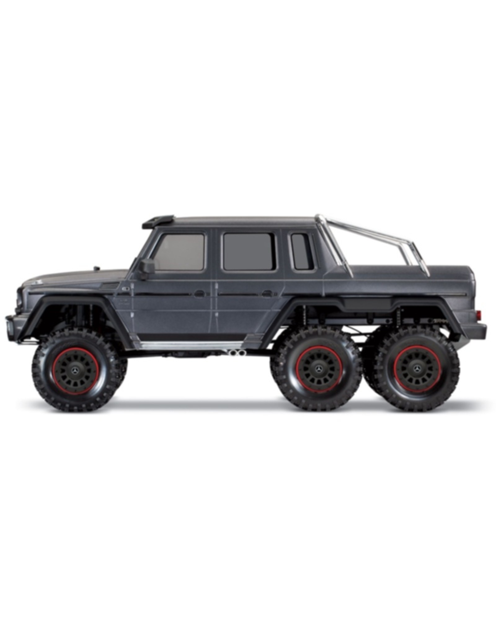 Traxxas TRA88096-4 SILVER TRX-6™ Scale and Trail™ Crawler with Mercedes-Benz® G 63® AMG Body: 1/10 Scale 6X6 Electric Trail Truck. Ready-to-Drive® with TQi Traxxas Link™ Enabled 2.4GHz Radio System, XL-5 HV ESC (fwd/rev), and Titan® 550 motor.