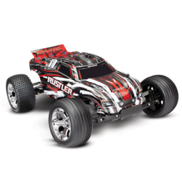 Traxxas TRA37054-4 RED Rustler: 1/10 Scale Stadium Truck with TQ 2.4 GHz radio system (DOES NOT COME WITH BATTERY & DC CHARGER)