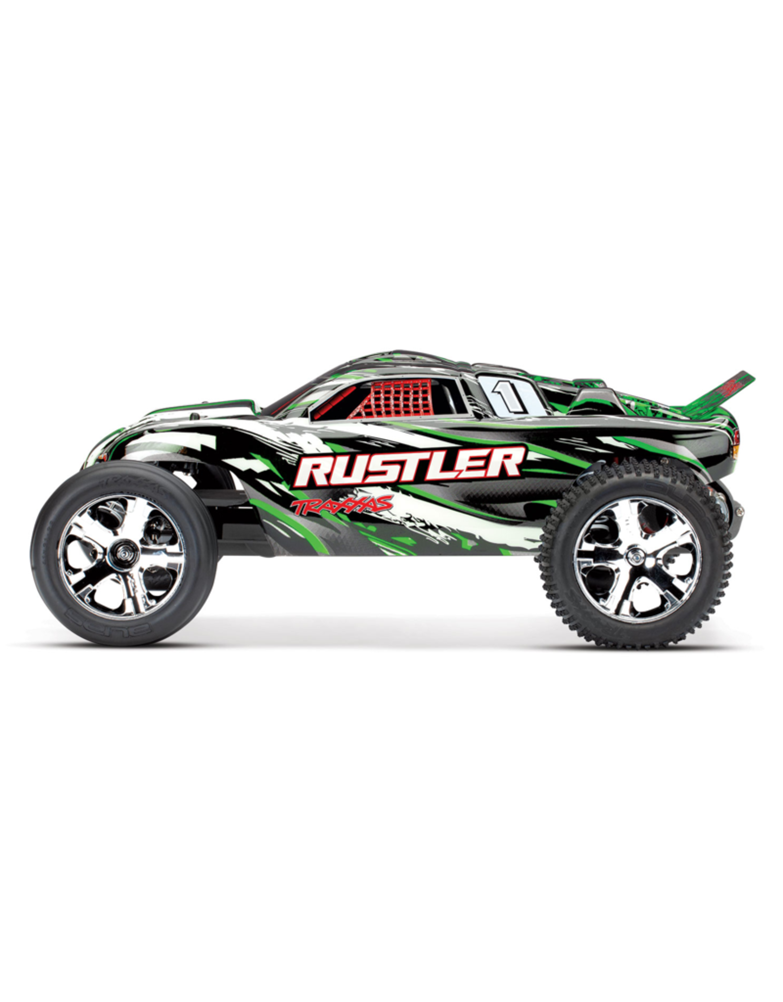 Traxxas TRA37054-4 GREEN Rustler: 1/10 Scale Stadium Truck with TQ 2.4 GHz radio system (DOES NOT COME WITH BATTERY & DC CHARGER)