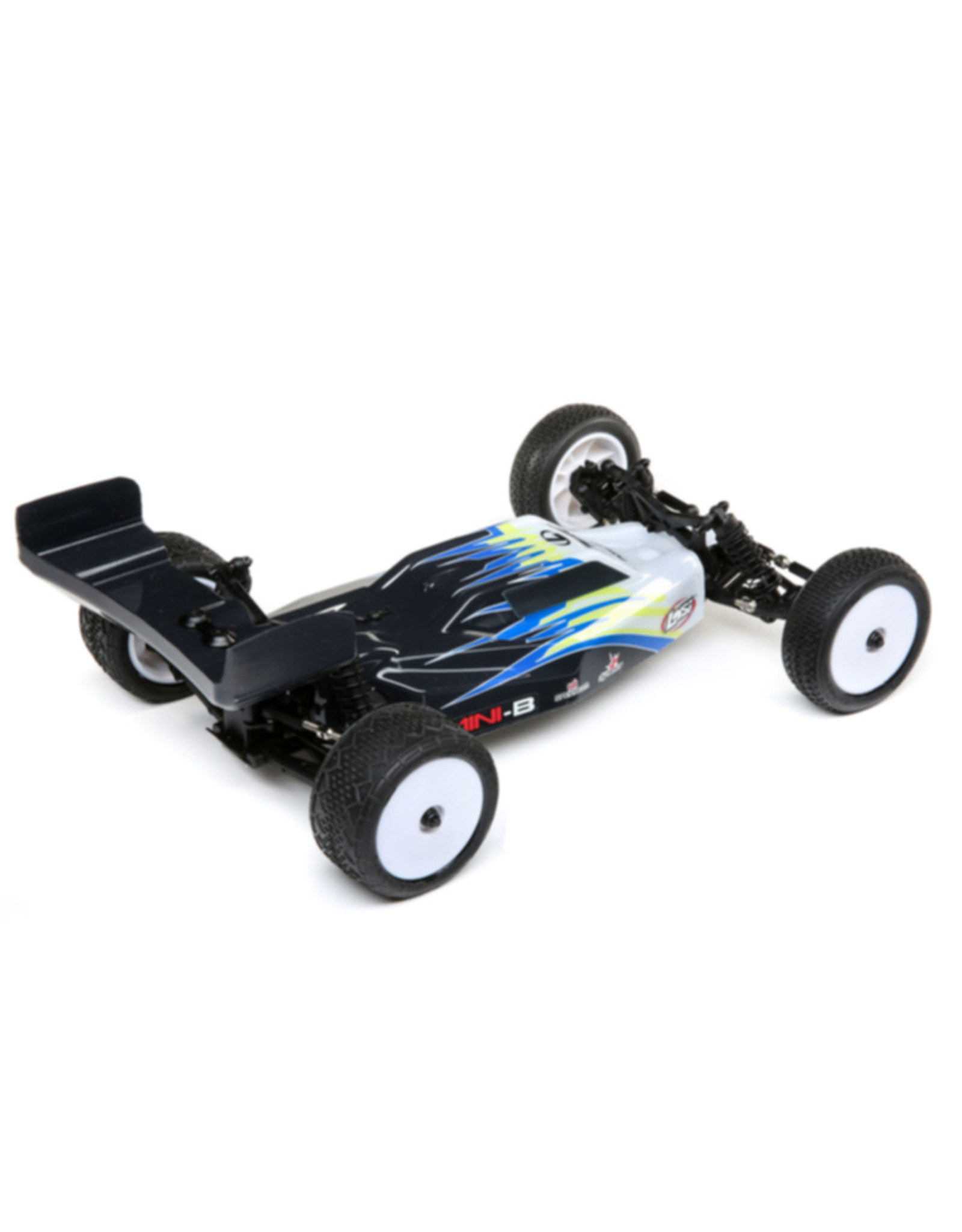 Losi LOS01016T2 1/16 Mini-B Brushed RTR 2WD Buggy, Black/White