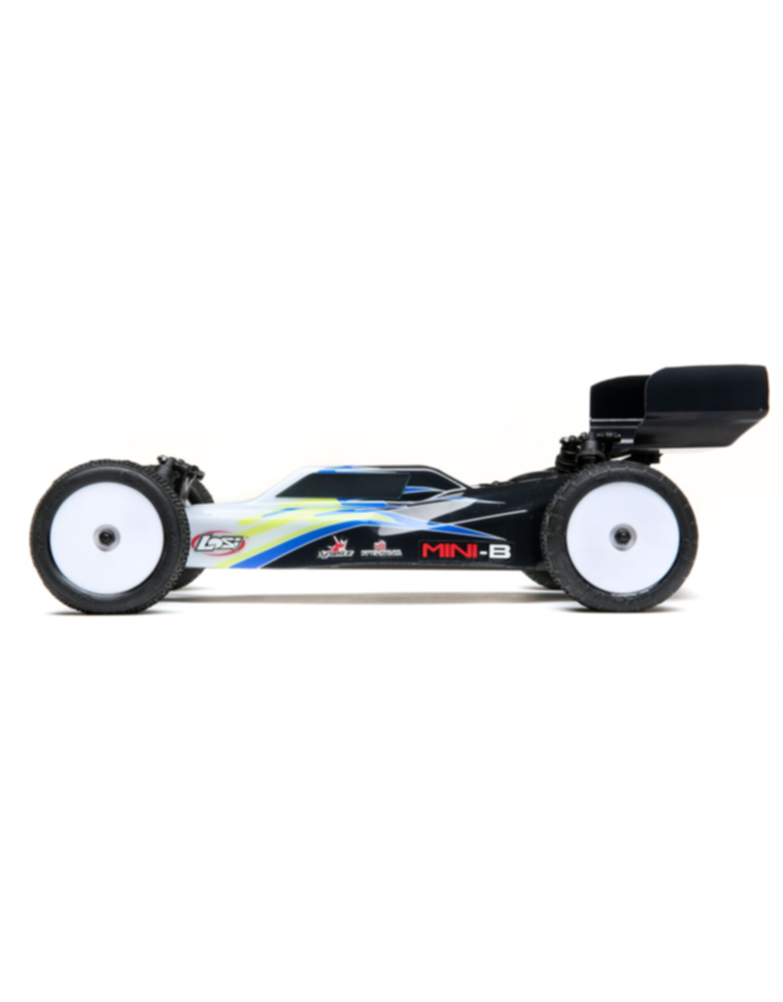 Losi LOS01016T2 1/16 Mini-B Brushed RTR 2WD Buggy, Black/White