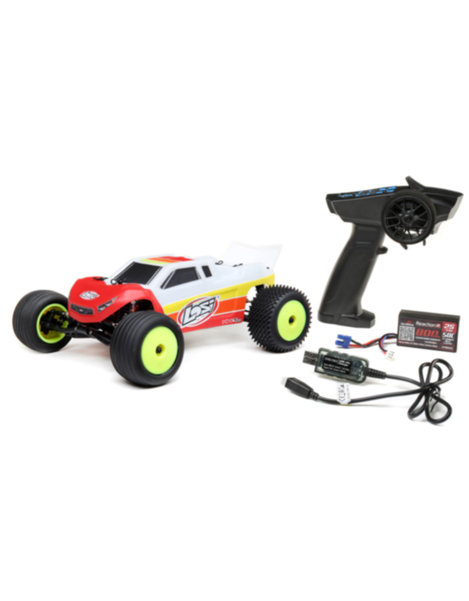 Losi LOS01019T1 1/18 Mini-T 2.0 2WD Stadium Truck Brushless RTR, Red