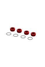 Arrma ARA320467	Aluminum Front Hub Nut Red (4) inc O-Rings
