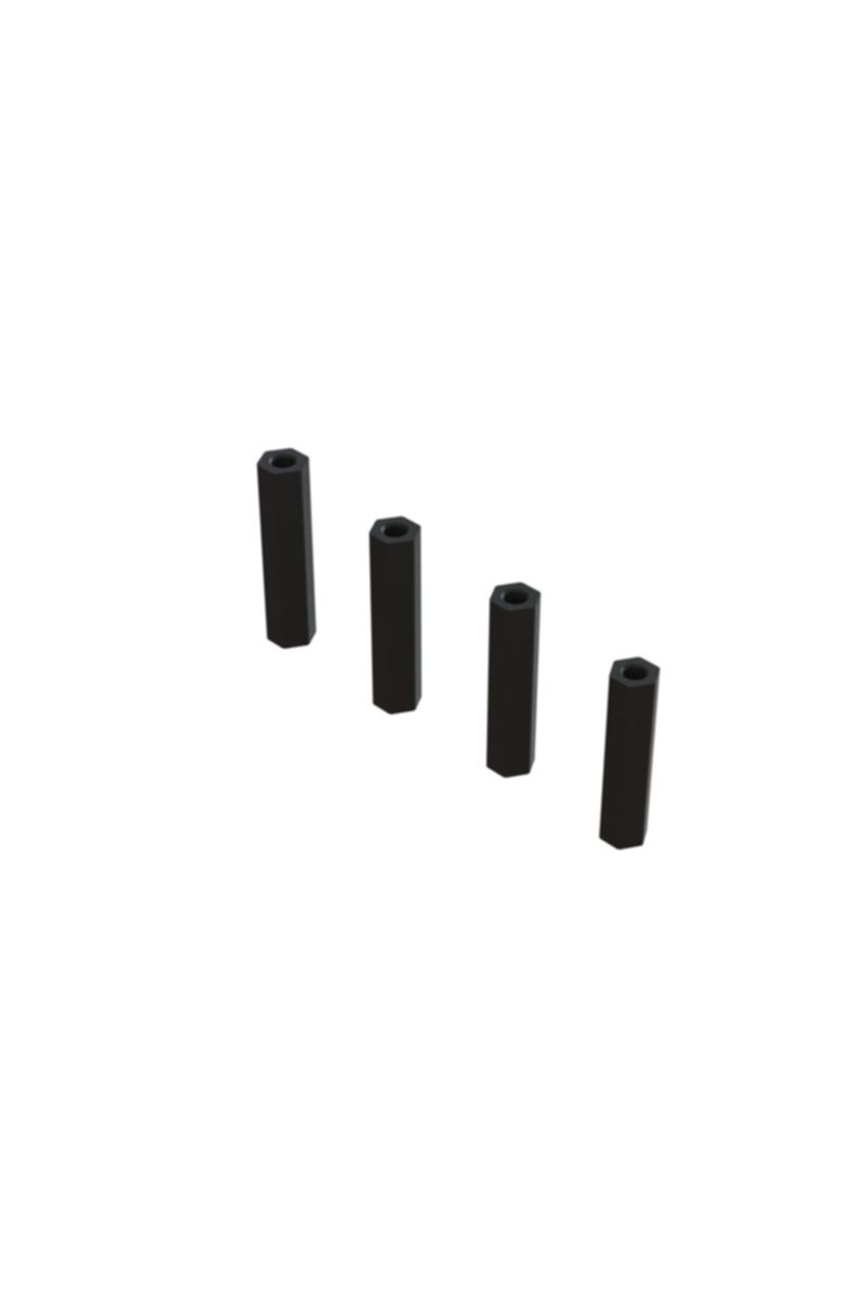 RPM Servo Mounting Posts - Black Aluminum Posts For RC Cars With Mounting Screws (Pair)