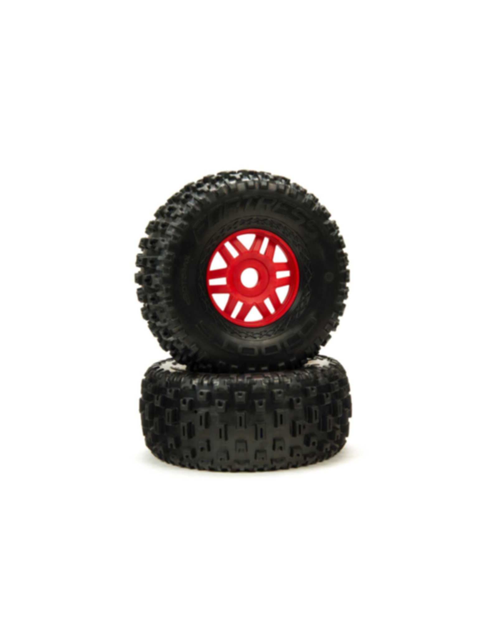 Arrma ARA550065 DBOOTS 'Fortress' Tire Set Glued (Red) (2pcs)