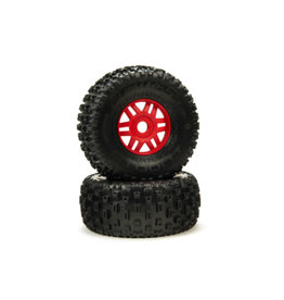 Arrma ARA550065 DBOOTS 'Fortress' Tire Set Glued (Red) (2pcs)