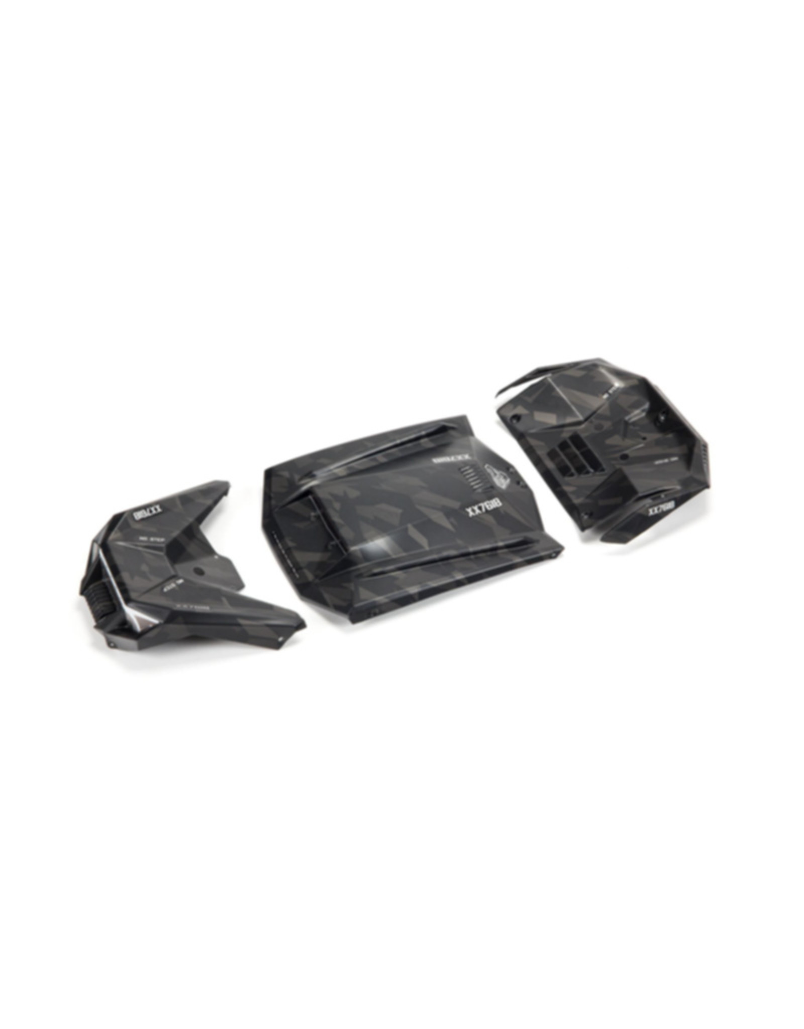 Arrma ARA411023 Exterior Body Panels Painted, Black Camo: FIRETEAM