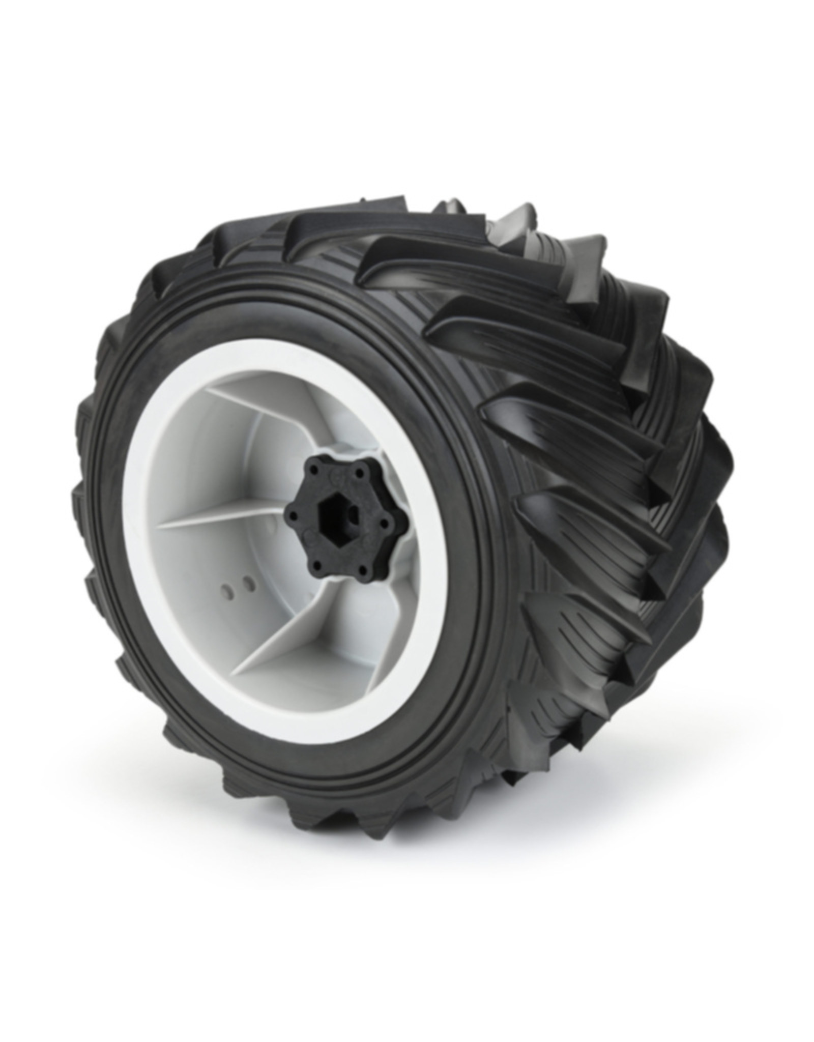 Proline PRO1018715  1/10 Demolisher Fr/Rr 2.6"/3.5" MT Tires Mounted 12mm Gray Whls (2)