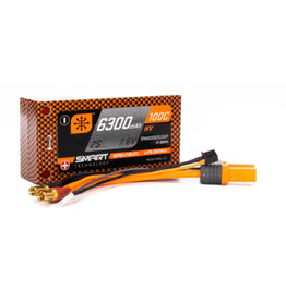 spektrum SPMX63002S100HT		6300mAh 2S 7.6V 100C Smart HV LiPo Short 5mm Tubes