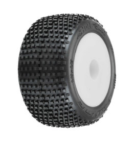 Pro-Line Racing PRO1017713  1/18 Hole Shot Front/Rear Mini-T Tires Mounted 8mm White Wheels (2)