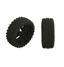 Arrma AR550057 2HO Tire Set Glued Black (2)