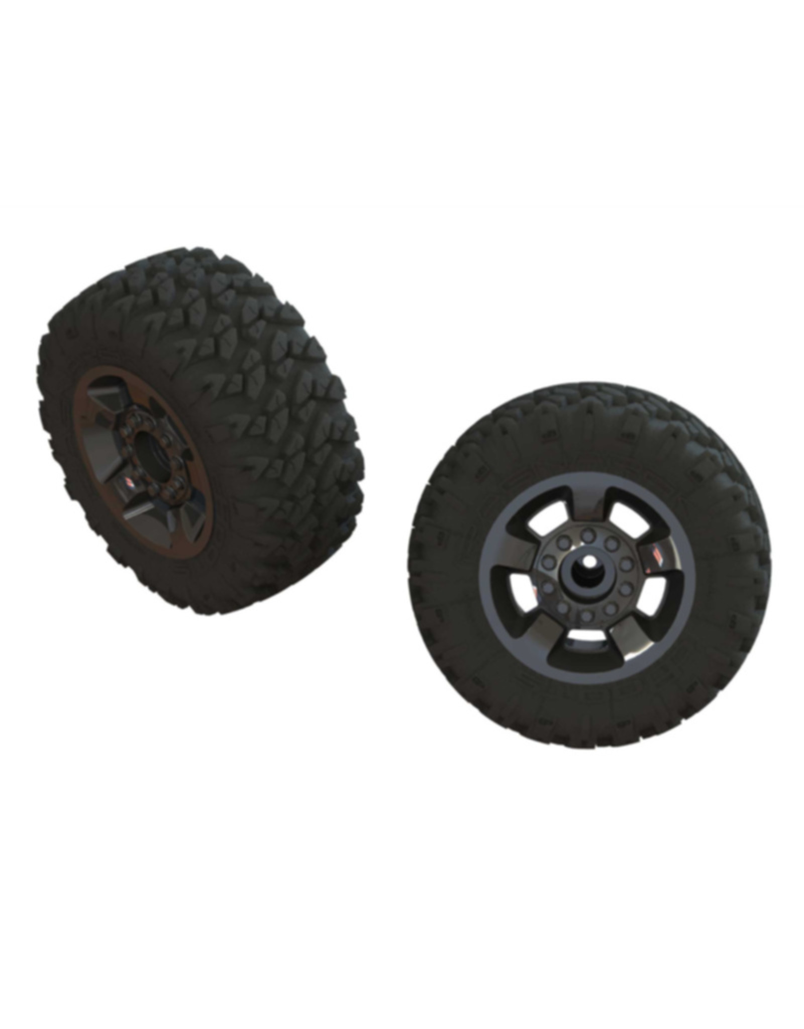 Arrma ARA550053 Ragnarok Mt' Tire ST Glued (Black Chrome) (2)