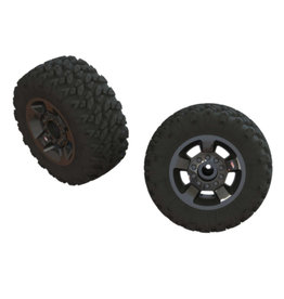 Arrma ARA550053 Ragnarok Mt' Tire ST Glued (Black Chrome) (2)