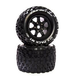 Duratrax DTXC5634  Six Pack MT Belt 3.8" Mounted Front/Rear Tires 0 Offset 17mm, Black (2)