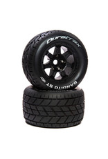 Duratrax DTXC5612  Bandito ST Belt 3.8" Mounted Front/Rear Tires .5 Offset 17mm, Black (2)