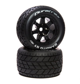 Duratrax DTXC5612  Bandito ST Belt 3.8" Mounted Front/Rear Tires .5 Offset 17mm, Black (2)