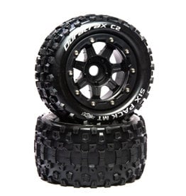 Duratrax DTXC5604  SixPack MT Belt 2.8" Mounted Front/Rear Tires .5 Offset 17mm, Black (2)