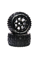 Duratrax DTXC5603  Lockup MT Belt 2.8" Mounted Front/Rear Tires, .5 Offset 17mm, Black Chrome (2)