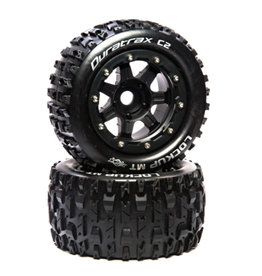 Duratrax DTXC5602  Lockup MT Belt 2.8" Mounted Front/Rear Tires, .5 Offset 17mm, Black (2)