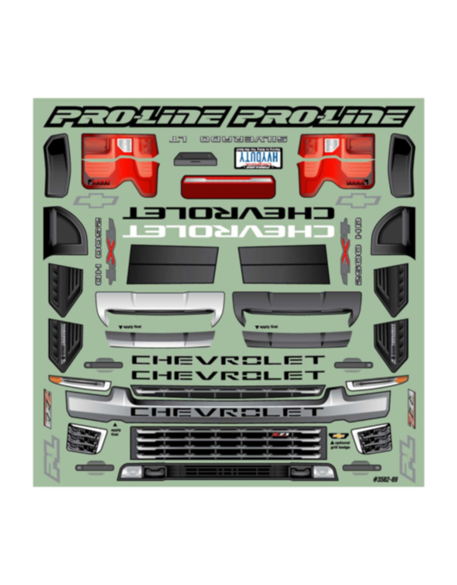 Pro-Line Racing PRO359200 1/8 2021 Chevrolet Silverado 2500 HD Clear Body
