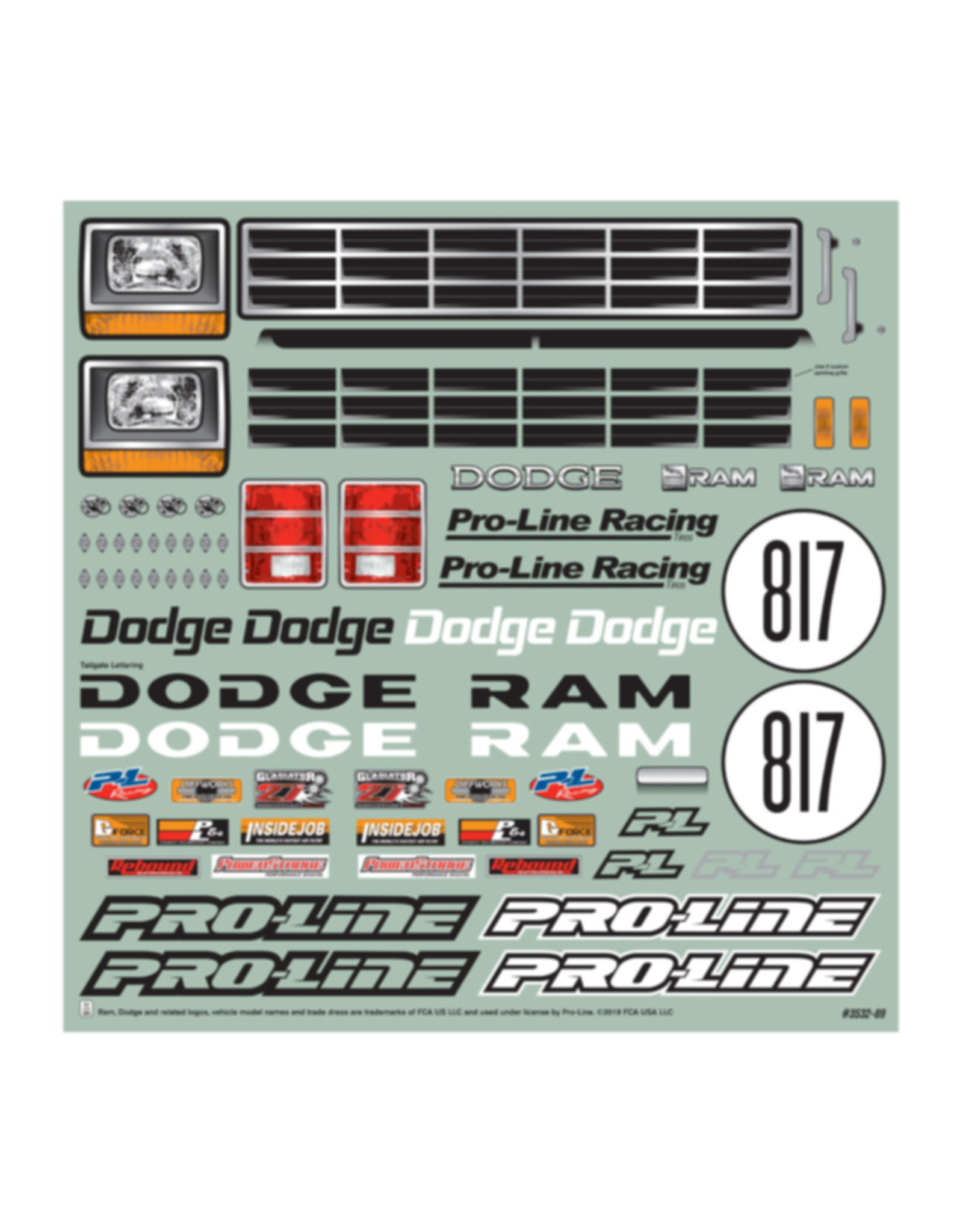 Pro-Line Racing PRO353200 1984 Dodge Ram 1500 Race Truck Clear Body-Slash