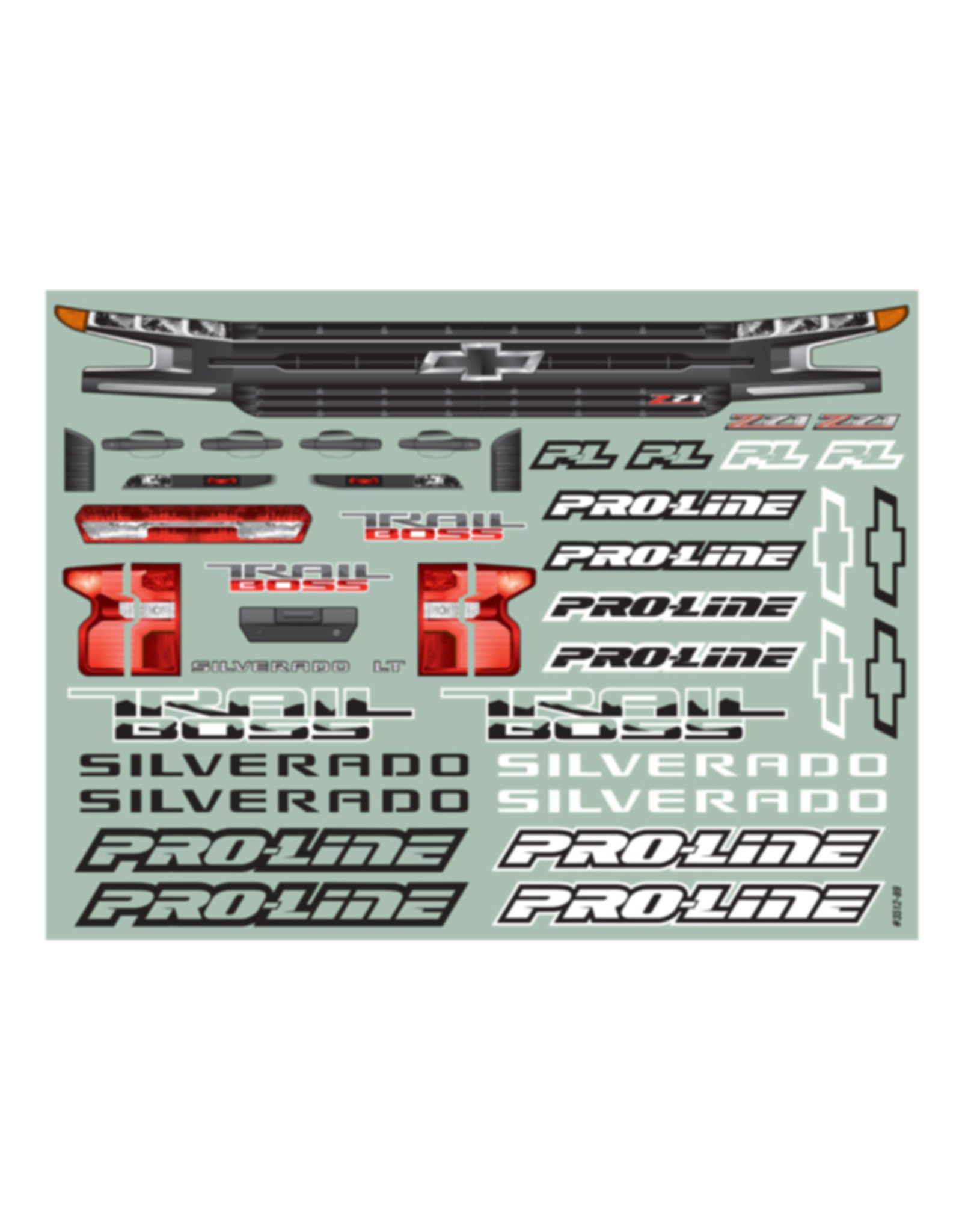 Pro-Line Racing PRO351200 2019 Chevy Silverado Z71 Trail Boss Clr Body:SLH