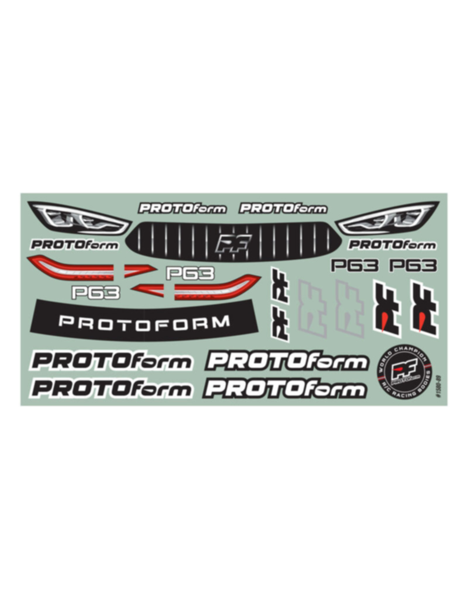 Protoform PRM158025  1/10 P63 Light Weight (0.65mm) Clear Body for 190mm TC