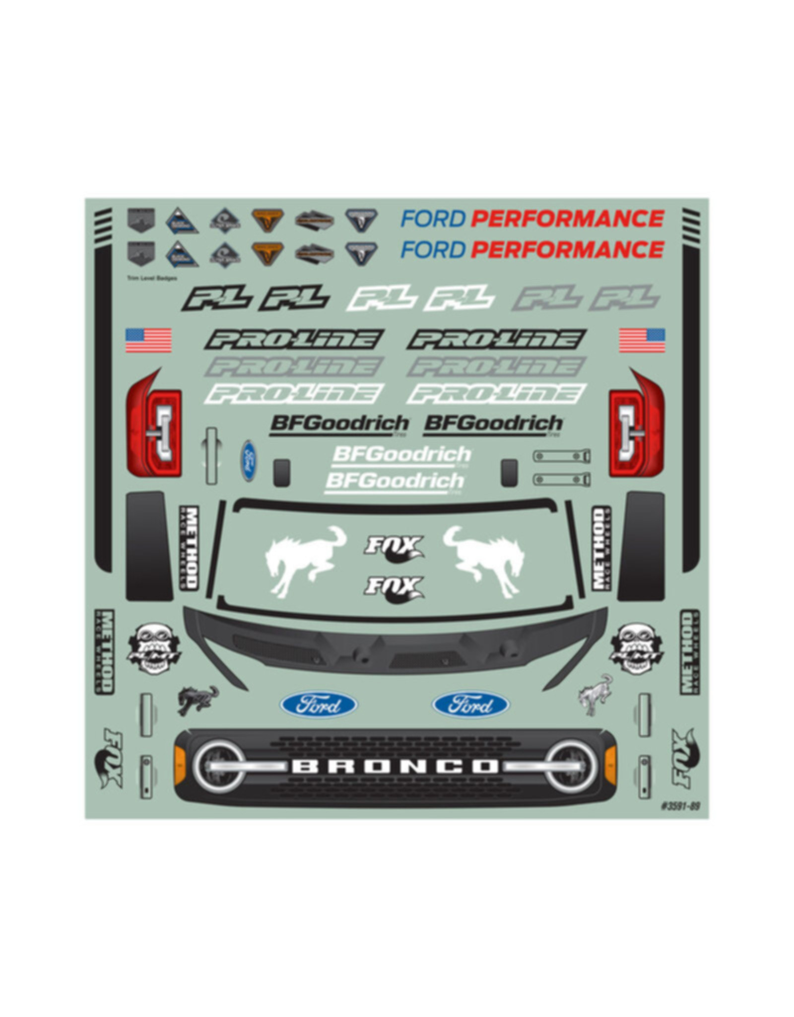 Pro-Line Racing PRO359100 1/10 2021 Ford Bronco Clear Body: Granite/Vorteks