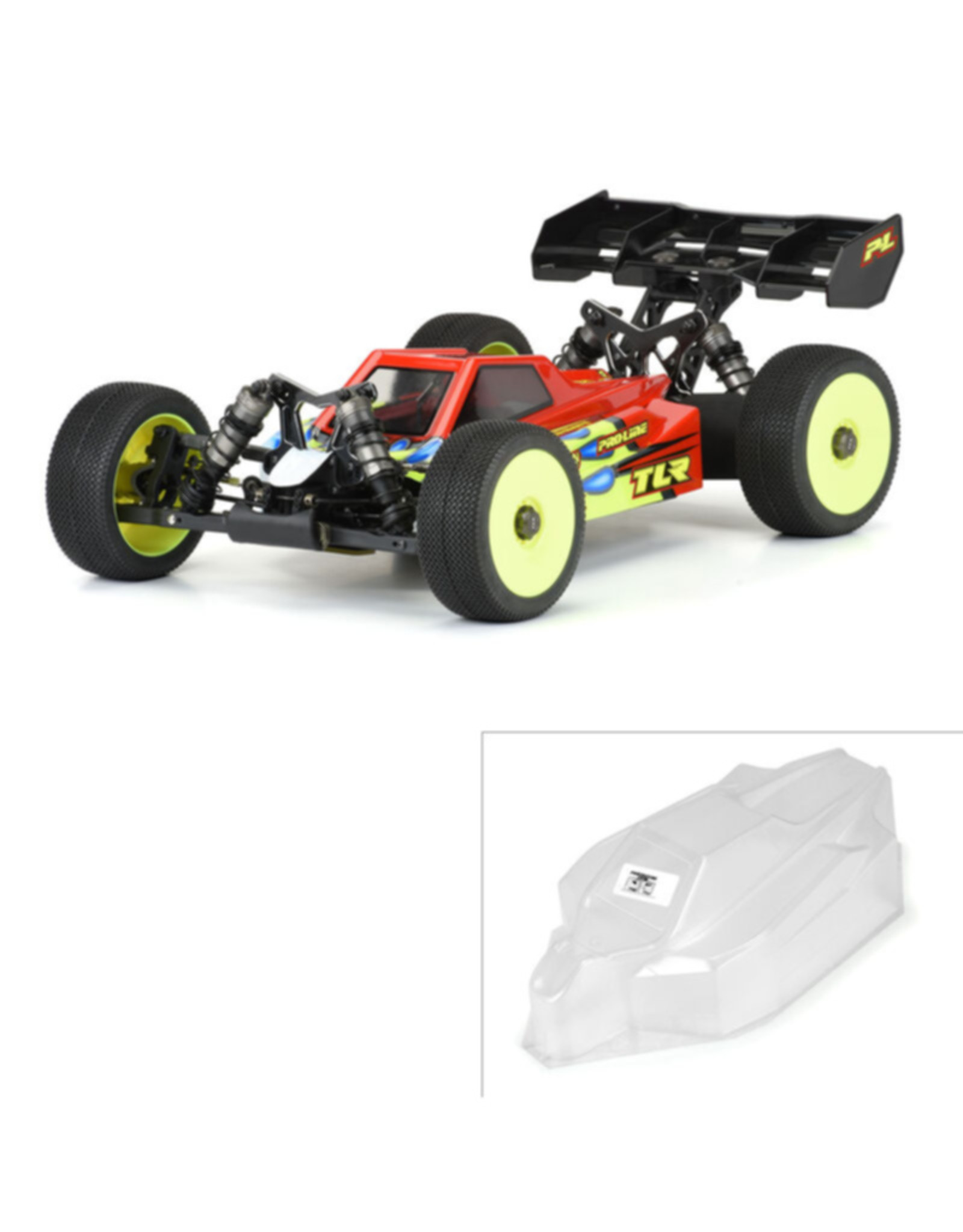 Pro-Line Racing PRO356700  1/8 Axis Clear Body: TLR 8ight-XE (with LCG Battery)
