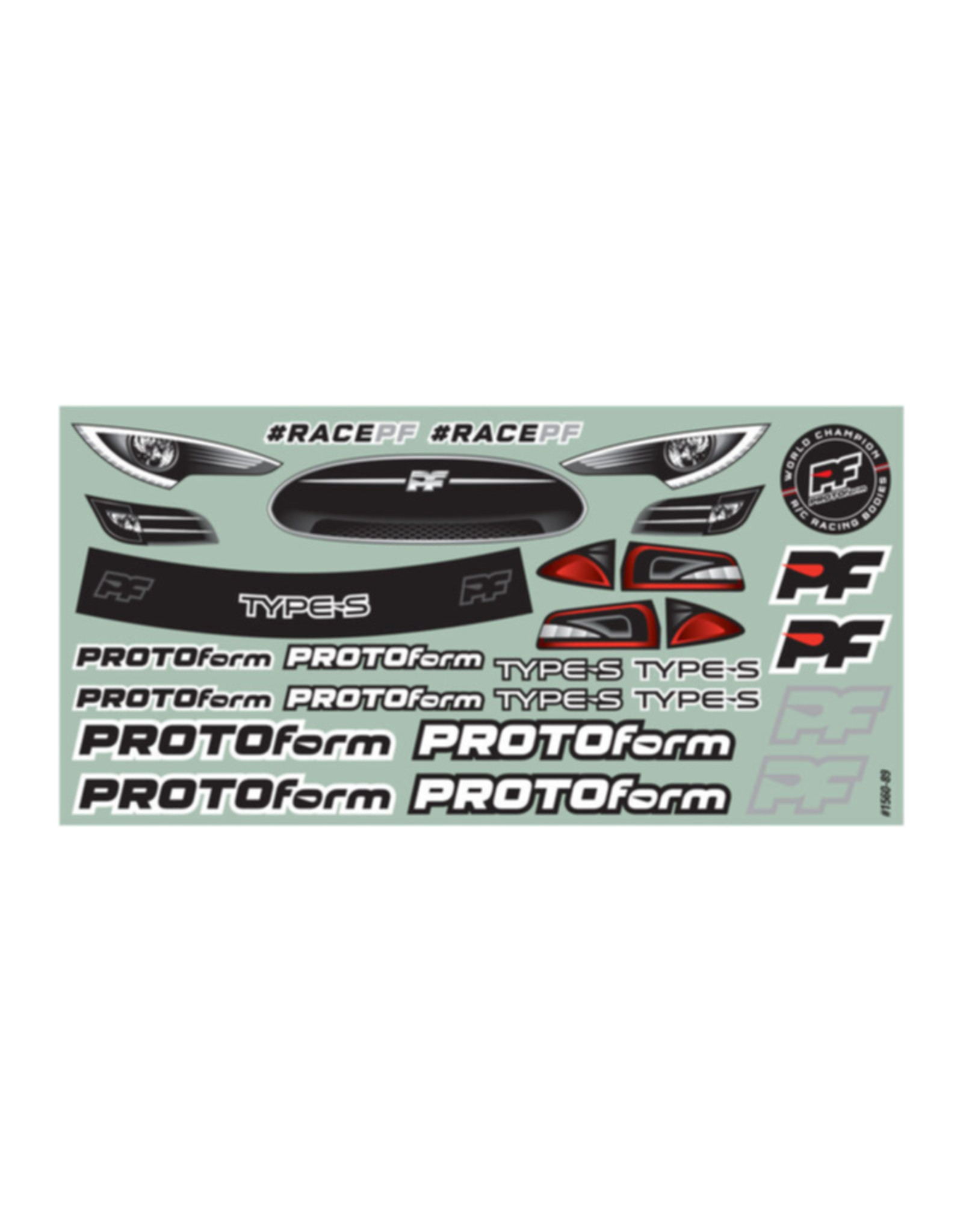 Protoform PRM156025 Type-S Light Weight Clear Body, 190mm