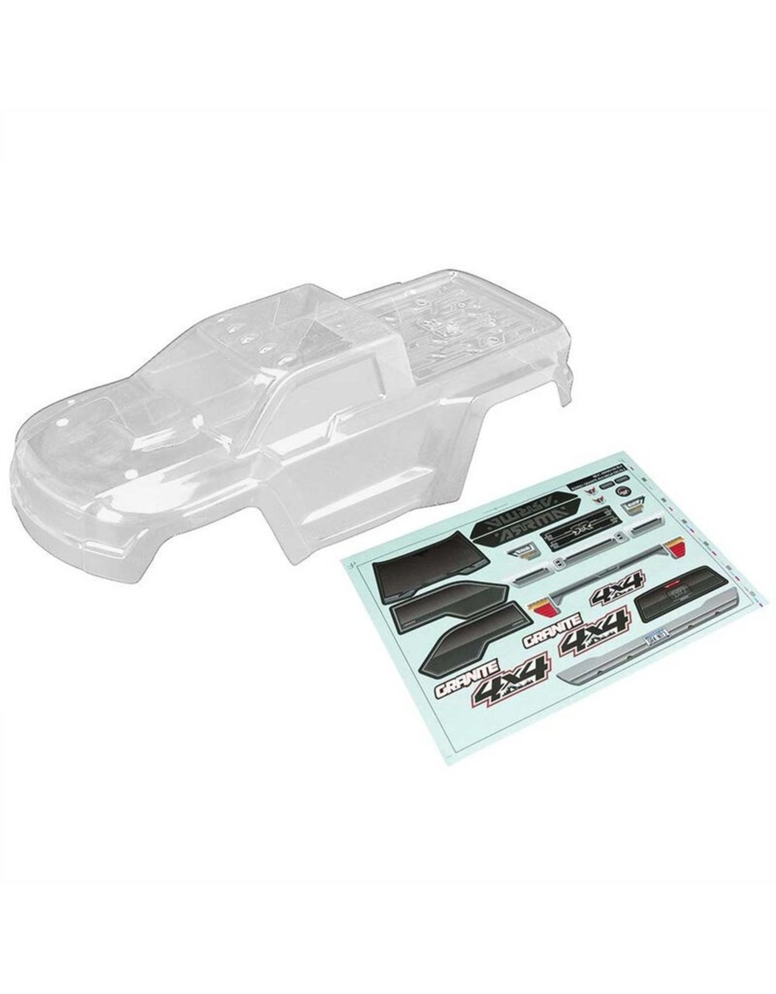 Arrma AR402261 Body Clear with Decals Granite 4x4