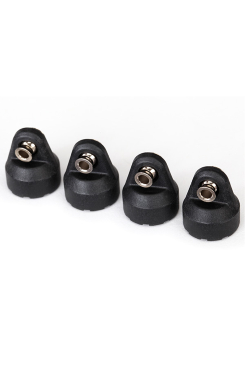 TRA8361 Shock caps (black) (4) (assembled with hollow balls) HobbyQuarters