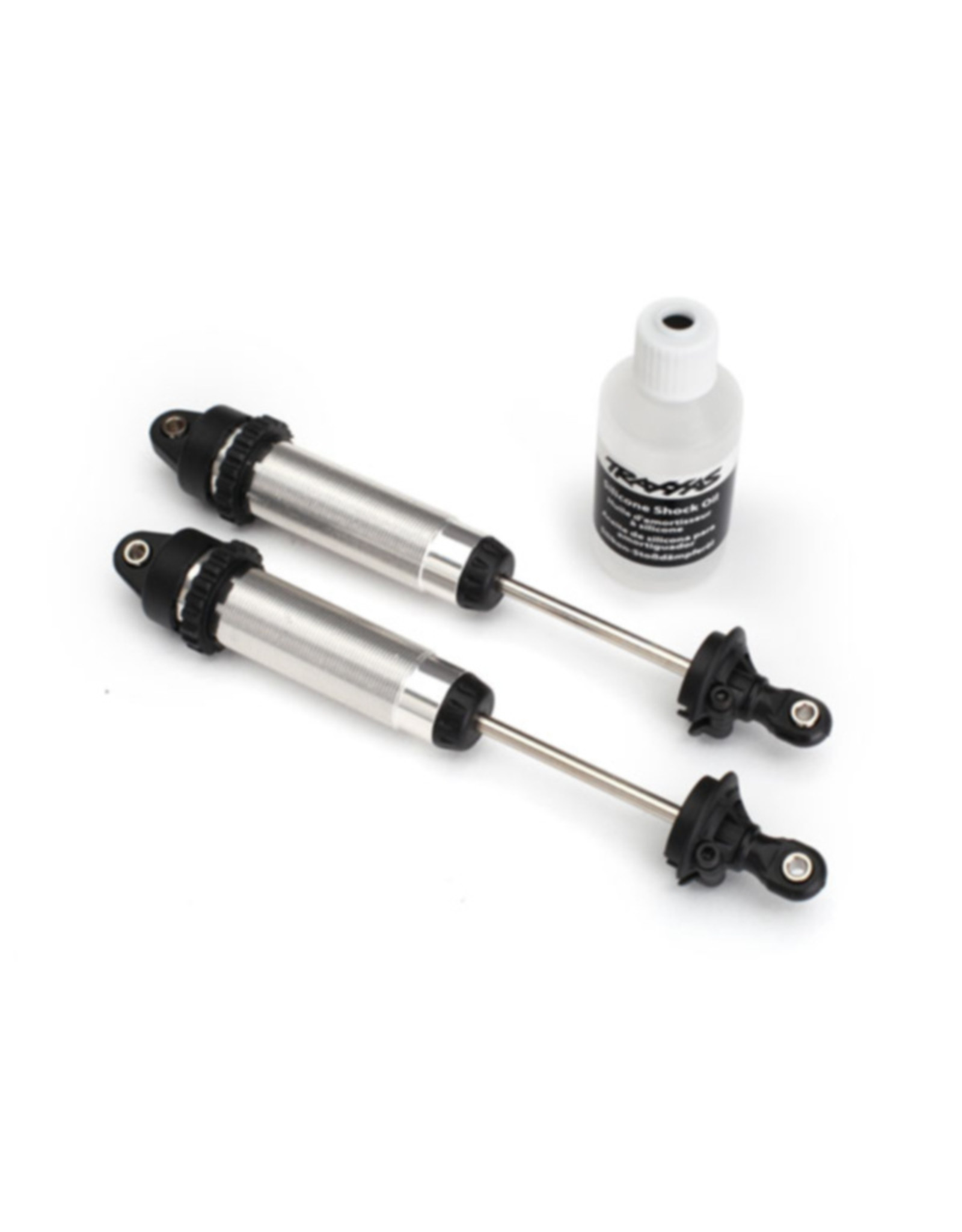 Traxxas TRA8460 Shocks, GTR, 139mm, silver aluminum (fully assembled w/o springs) (rear, threaded) (2)