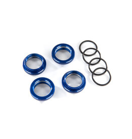 Traxxas TRA8968X - Spring retainer (adjuster), blue-anodized aluminum, GT-Maxx® shocks (4) (assembled with o-ring)