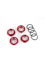 Traxxas TRA8968R - Spring retainer (adjuster), red-anodized aluminum