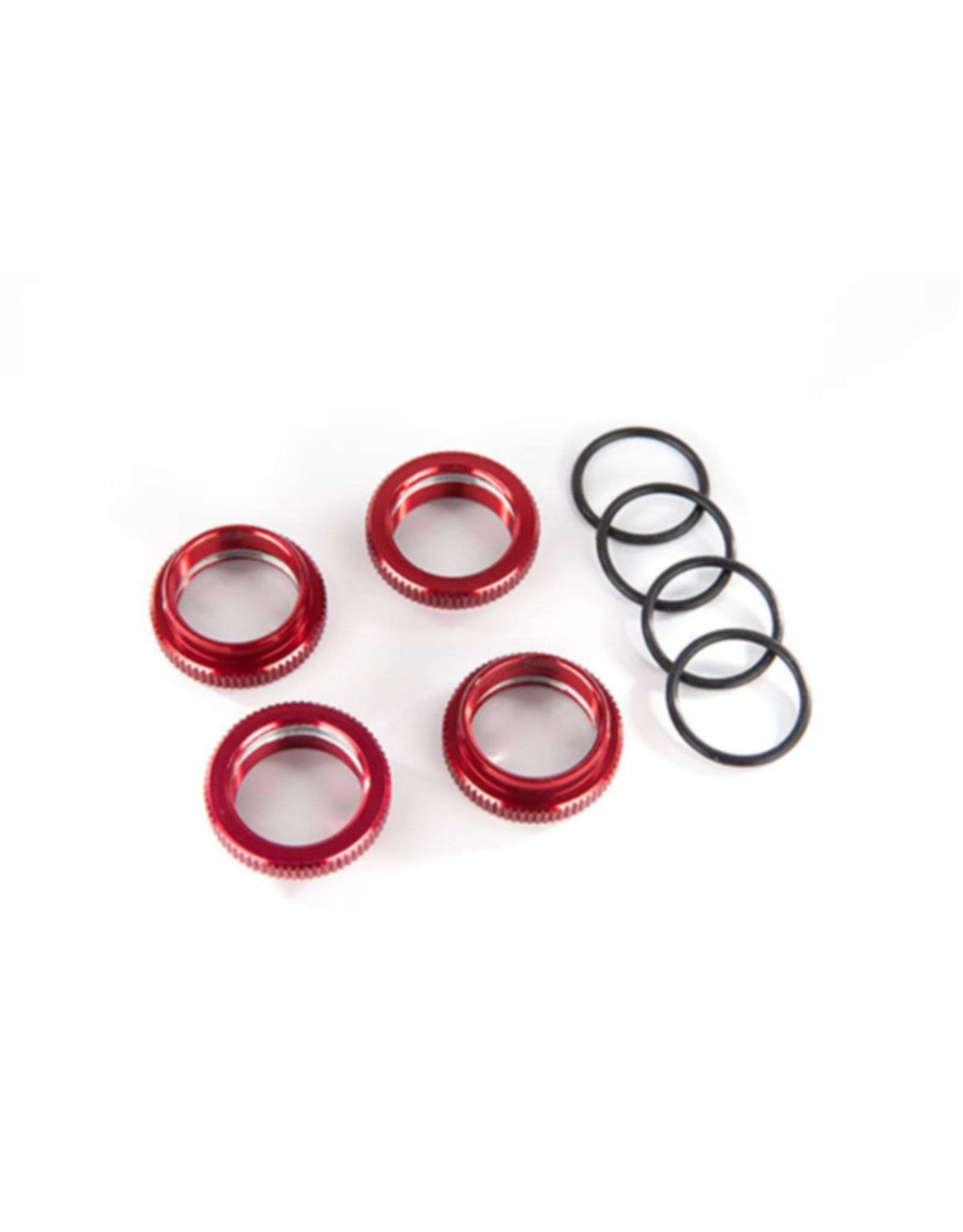 Traxxas TRA8968R - Spring retainer (adjuster), red-anodized aluminum