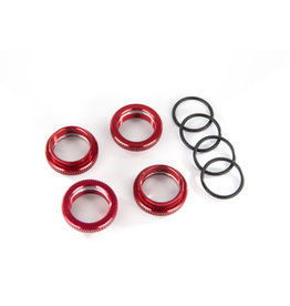 Traxxas TRA8968R - Spring retainer (adjuster), red-anodized aluminum, GT-Maxx® shocks (4) (assembled with o-ring)