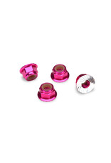 Traxxas TRA1747P Nuts Flanged Nylon Locking Alum 4mm Pink (4)