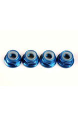 Traxxas TRA4147X Nuts 5mm Flanges Alum Blue TMx 2.5 (4)