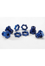 Traxxas TRA5353X ANODIZED WHEEL HUB/NUTS 17MM SPLND BLUE  (4)