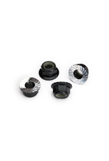 Traxxas TRA8447A Nuts, 5mm flanged nylon locking (aluminum, black-anodized, serrated) (4)