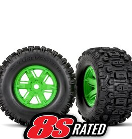 Traxxas TRA7774G  T&W X-MAXX WHL GRN SLDGHMR L/R